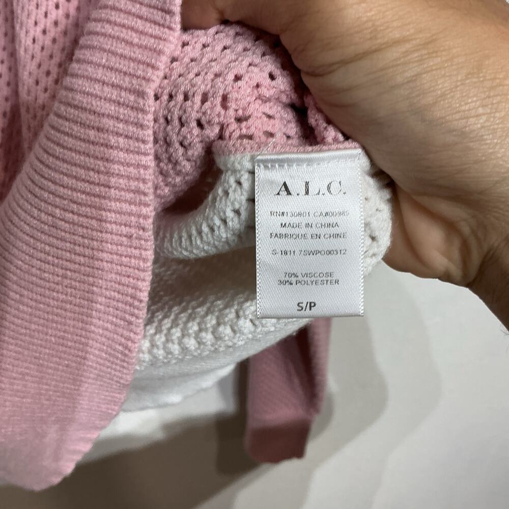 A.L.C. Pink Color Block Alana Mesh Oversized Swea… - image 6